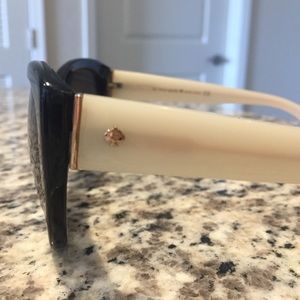 Kate Spade Black & Off White Two Tone Sunglasses